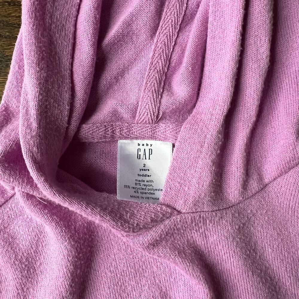 Gap Kids Girl Toddler Purple Lavender Spandex Blend Casual Long Sleeve Hoodie 2 - Picture 2 of 3